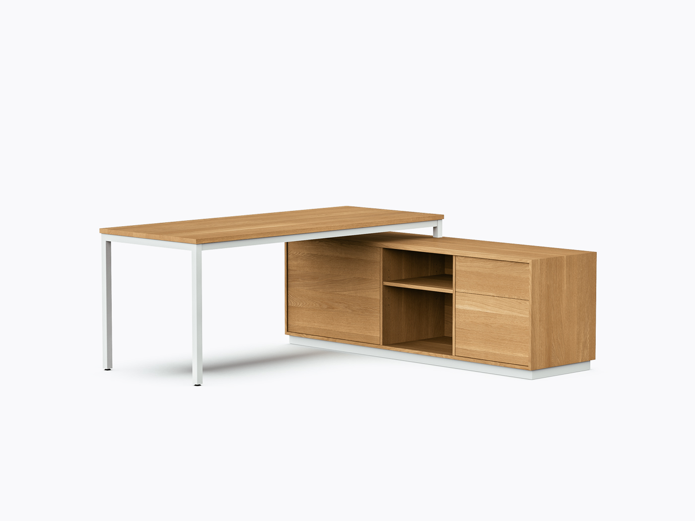 Allais Executive Desk - 72" X 72" - White Oak