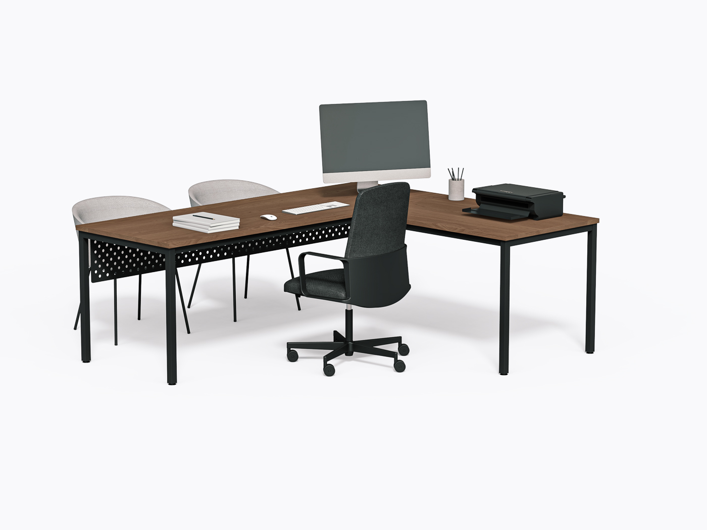 Bureau Allais L - 72" X 72" - Stratifié blanc