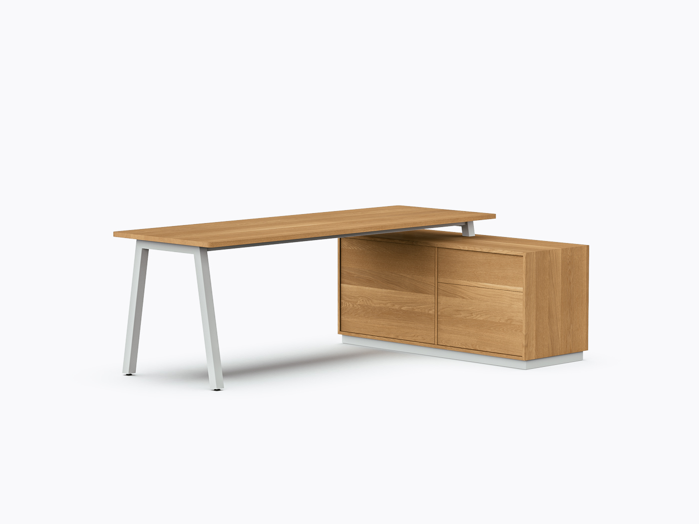 Aoki Executive Desk - 55" X 84" - White Oak