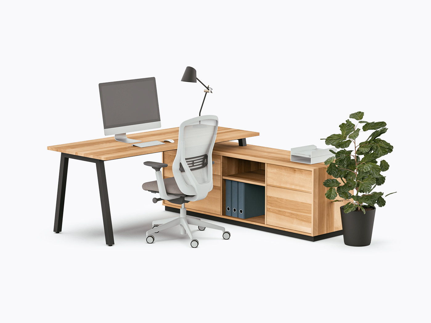 Bureau exécutif Aoki - 72" X 60" - Merisier