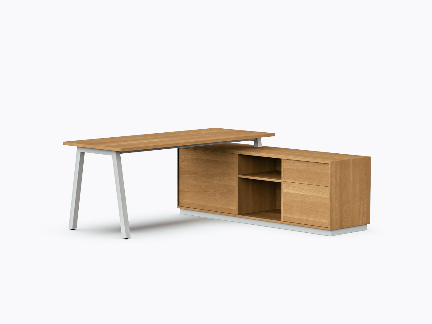 Aoki Executive Desk - 72" X 72" - White Oak