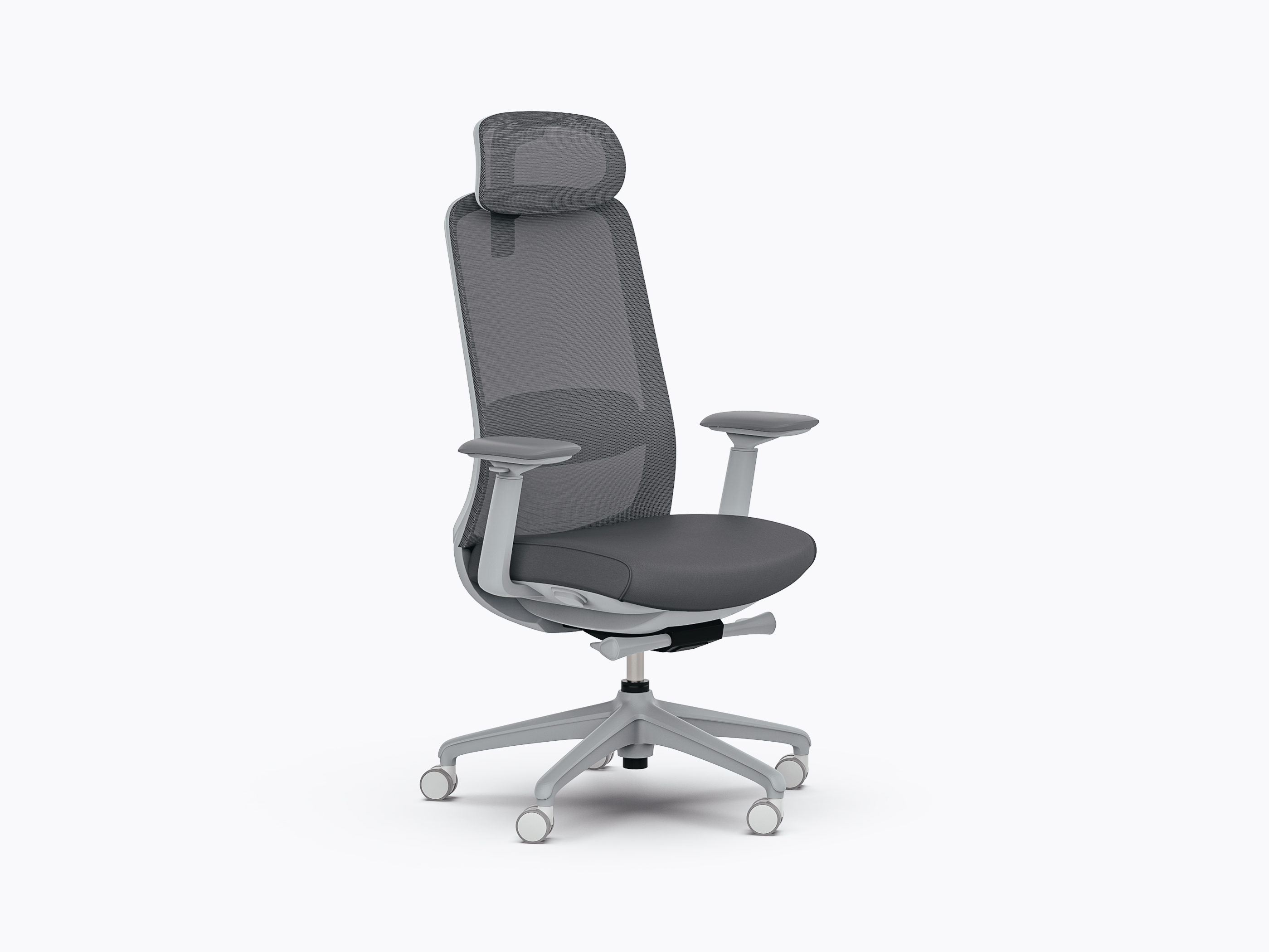 Chaise ergonomique Ares avec repose-tête - Gris