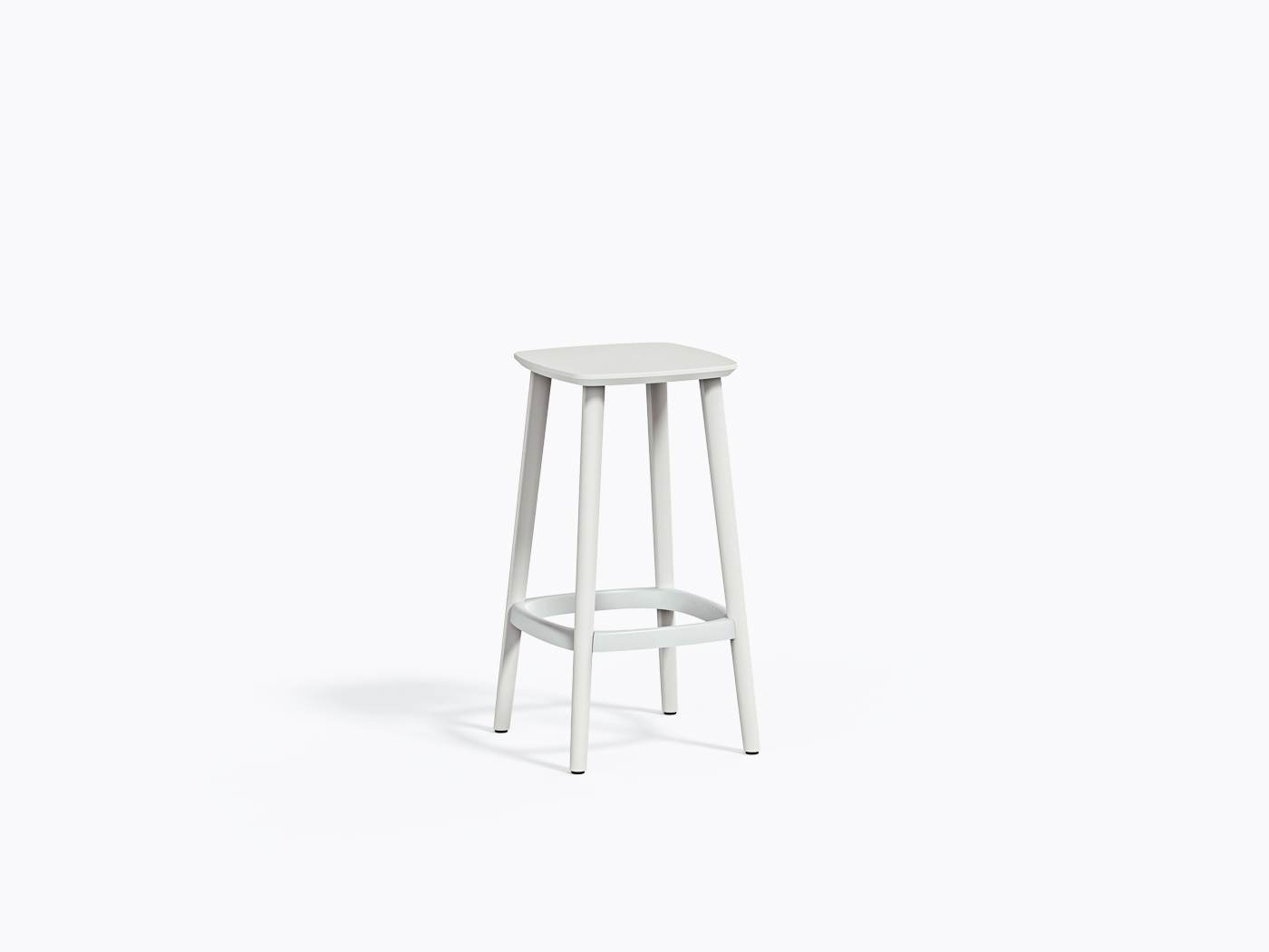 Tabouret comptoir Babila 2702 - Frêne Blanc / Blanc