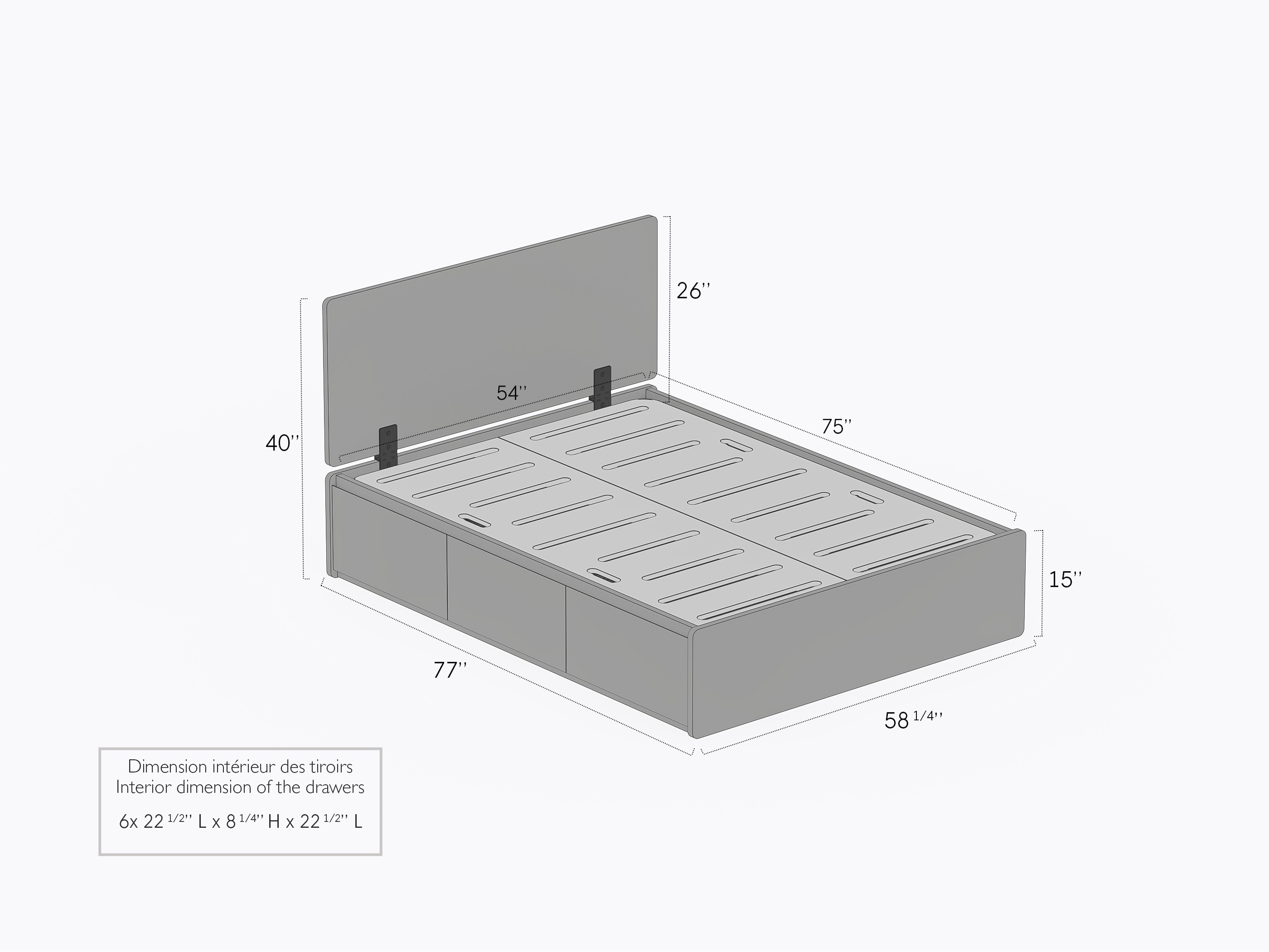 Baxter Modern Bed Frame - Made in Canada | De Gaspé | De Gaspé