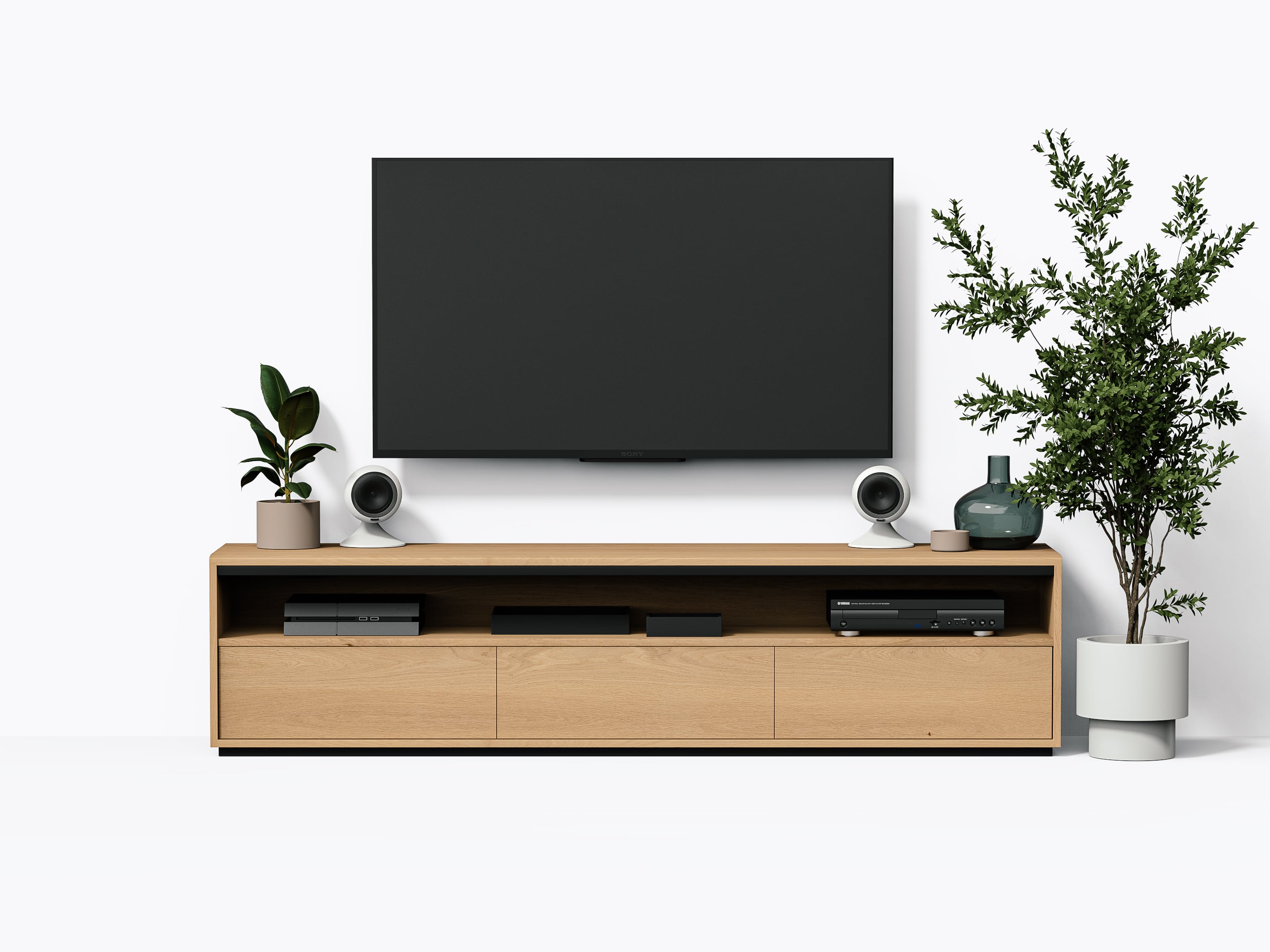 Meuble TV Bohm - 84" - Chêne Blanc