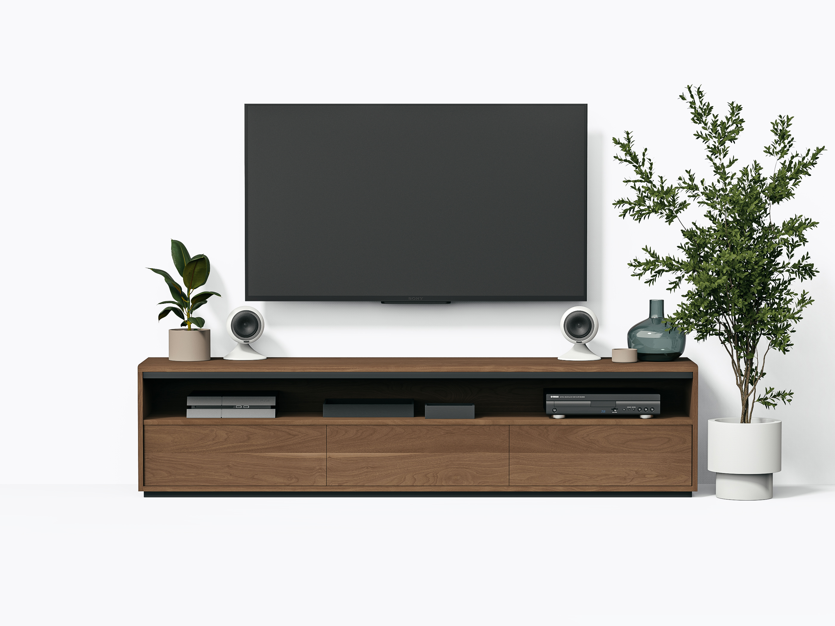 Meuble TV Bohm - 84" - Noyer