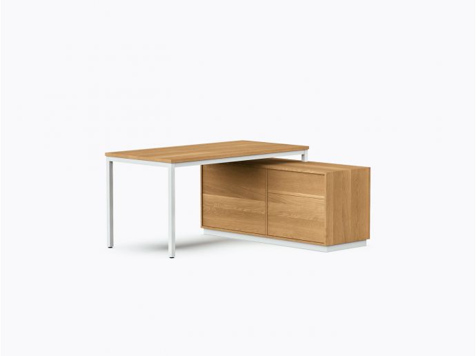Allais Executive Desk - 55" X 60" - White Oak
