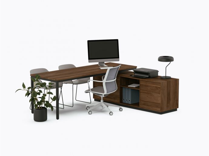 Allais Executive Desk - 72" X 84" - Walnut