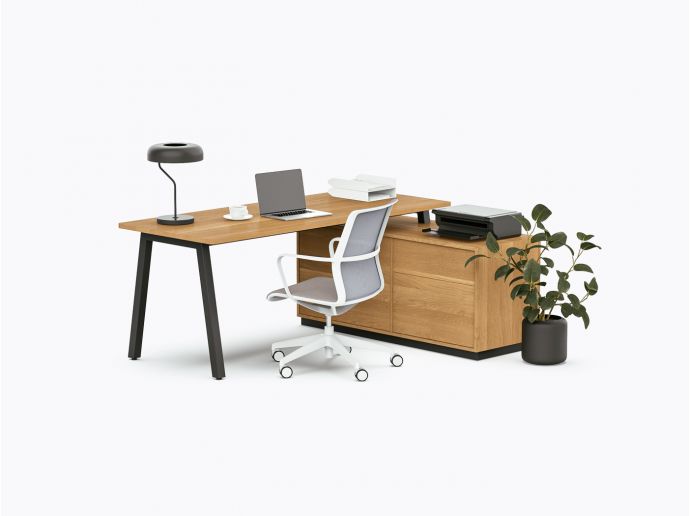 Aoki Executive Desk - 55" X 72" - White Oak