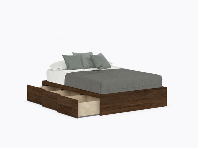 Baxter Bed with drawers - Double - Walnut