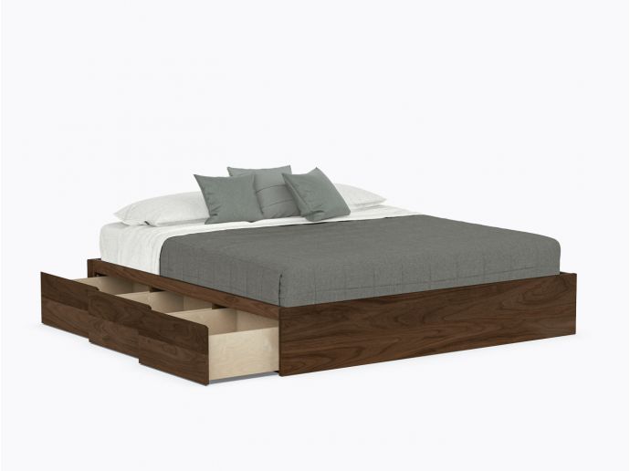 Baxter Bed with drawers - King - Walnut