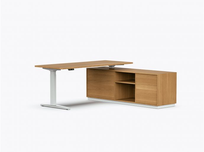 Gale Executive Desk - 72" X 72" - White Oak