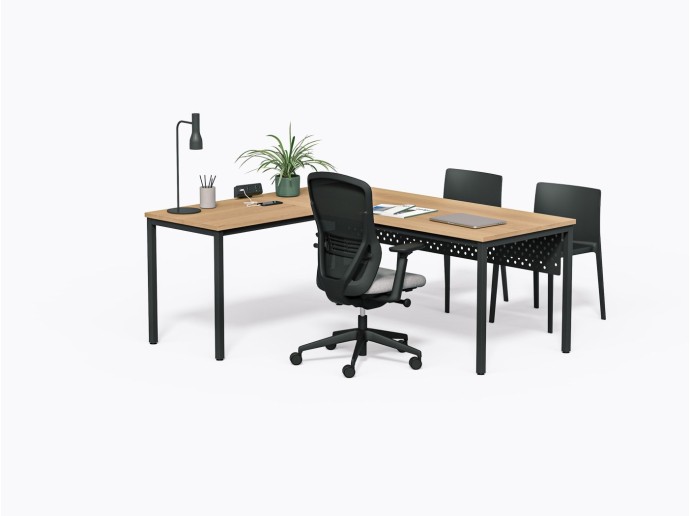 Allais L Desk - 48" X 72" - White Oak