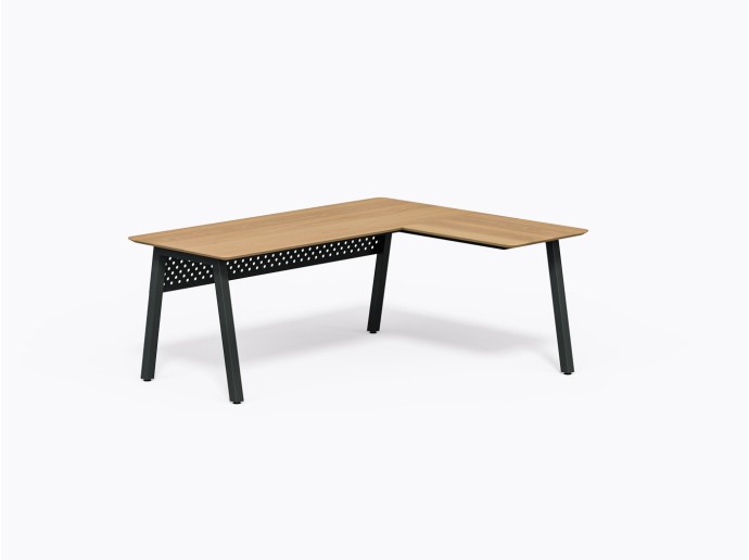 Aoki L Desk - 72" x 60"  - White Oak