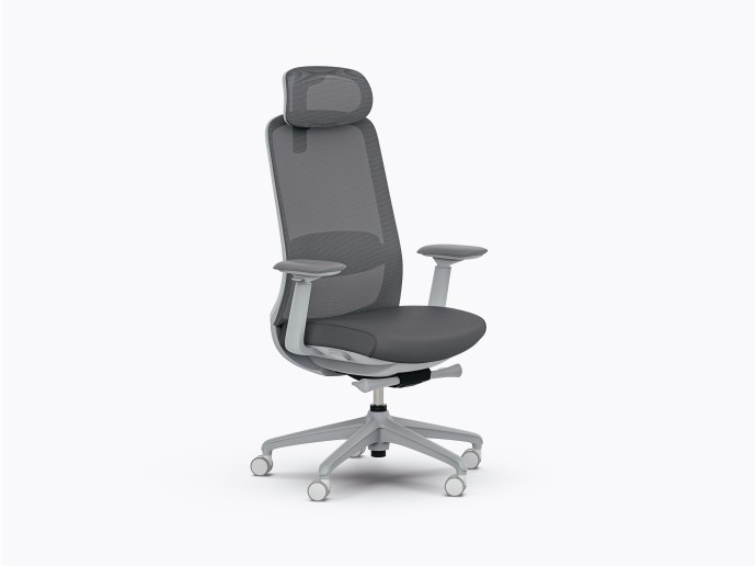 Ares Ergonomic Office Chair with headrest - Grey