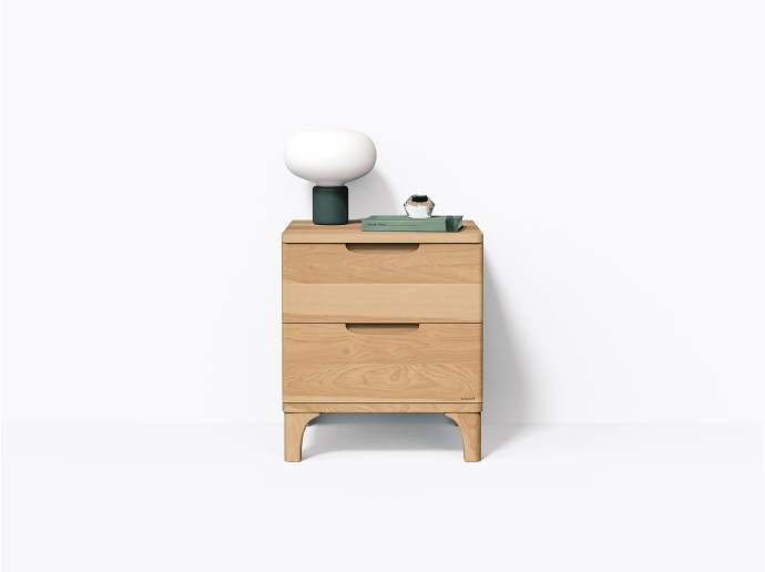 Bastiat Nightstand 18" with 2 Drawers, in Yellow Birch