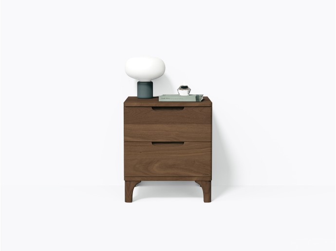 Bastiat Nightstand 18" with 2 Drawers, in Walnut