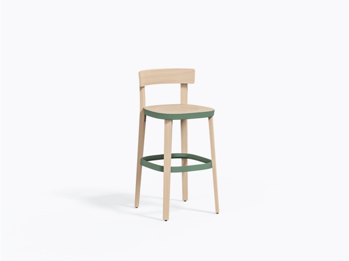 Folk 2936 Countertop Stool in Ash / Green Ve600