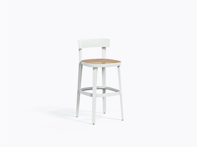 Tabouret Folk Cane 2926 en Blanc / Blanc Bi100