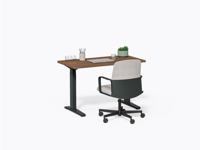 Bureau assis-debout Gale 24" X 48 en Noyer