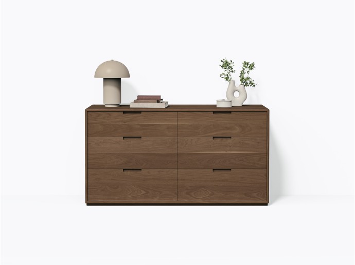 Commode Kane 60" / 6 tiroirs en Noyer