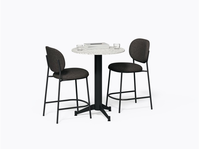 Norman Bistro Table D28" X 36"(h) in Corian Peppered Terrazzo