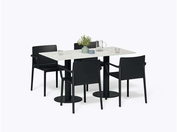 Olson Bistro Table 28" x 56" X 29.5"(h) in Corian Peppered Terrazzo