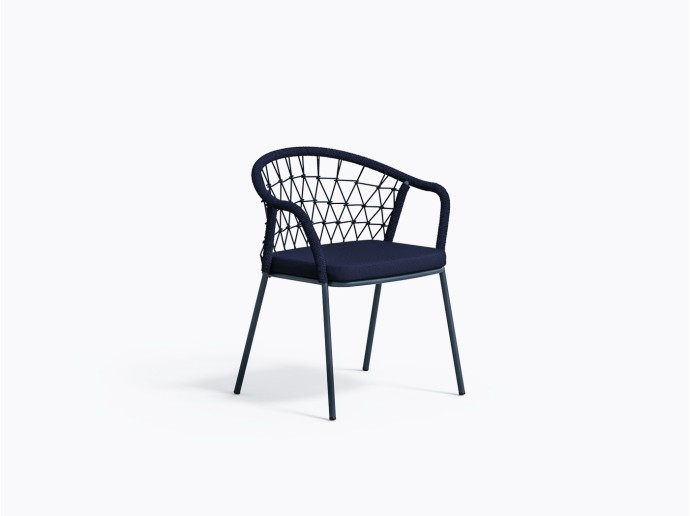 Chaise extérieur Panarea 3675 en Bleu Bl400e