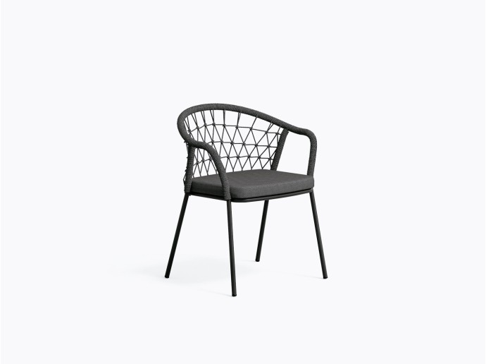 Chaise extérieur Panarea 3675 en Noir Npe