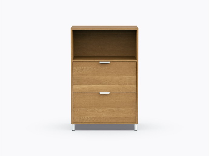 Ricardo Shelf Storage w/ 2 drawers in White Oak