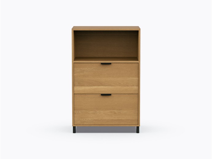 Ricardo Shelf Storage w/ 2 drawers in White Oak