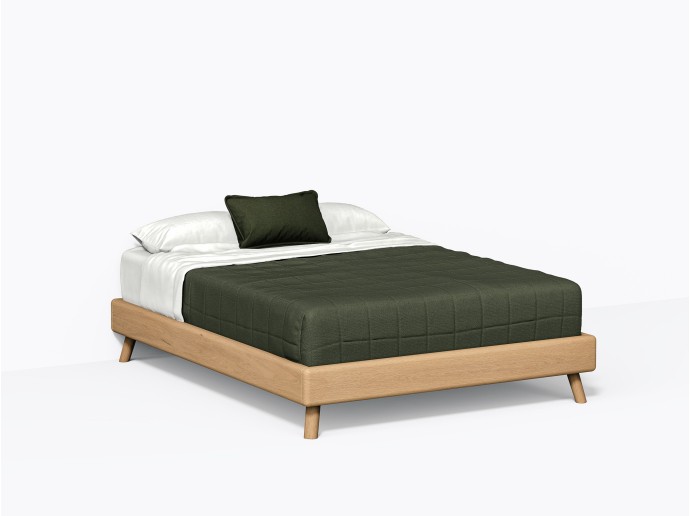 Roll Bed, Queen without headboard in White Oak