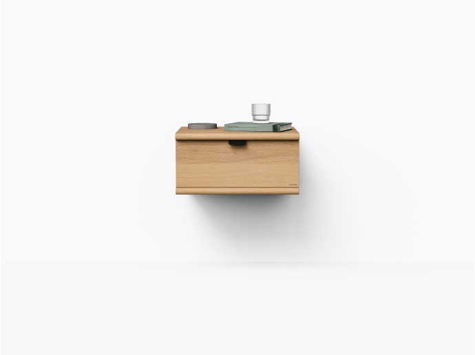 Table de chevet murale Wallace 18" avec 1 tiroir, en Chêne blanc