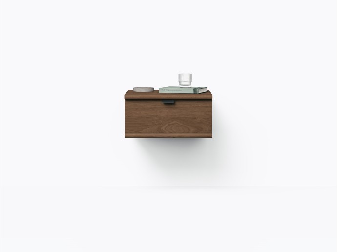 Wallace Wall-mounted Nightstand 18" with 1 Drawer, in Walnut