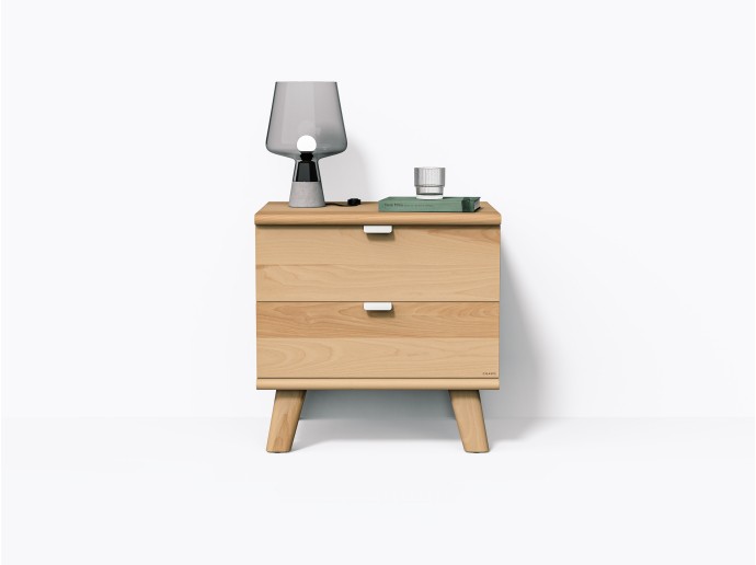 Wallace Nightstand 22" with 2 Drawers, in Yellow Birch