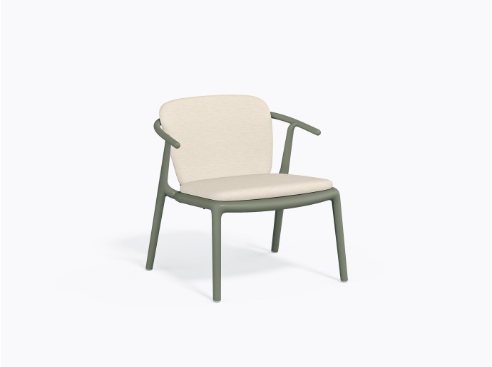 Woody Lounge Chair in Green Grey in With Cushion