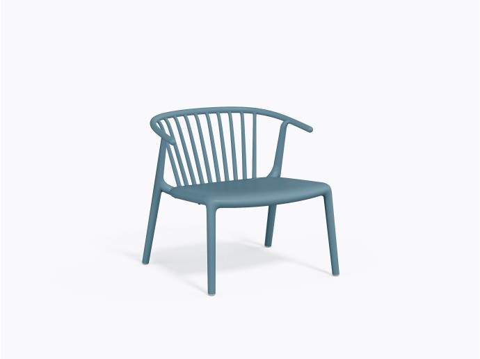 Chaise Lounge Woody en Bleu Rétro