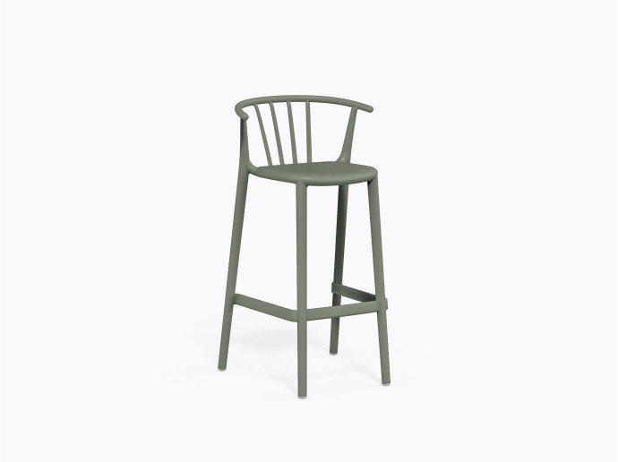 Woody Bar Stool in Green Grey