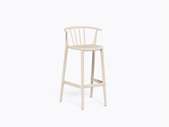 Woody Bar Stool in White Ivory