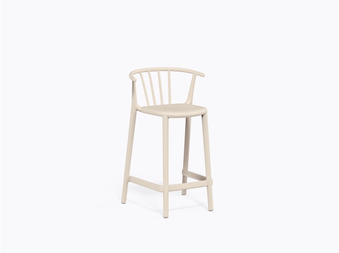 Tabouret comptoir Woody en Blanc Ivoire