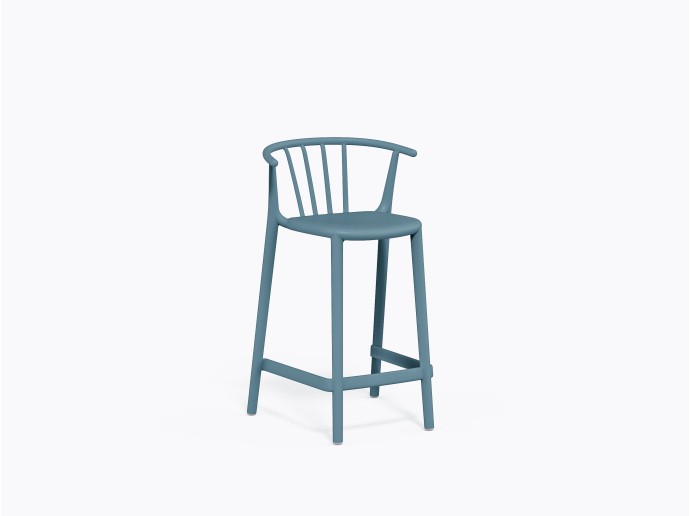 Tabouret comptoir Woody en Bleu Rétro