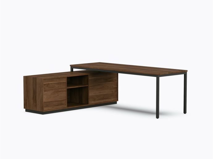 Allais Executive Desk - 72" X 84" - Walnut