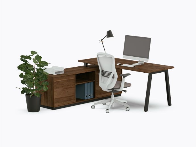 Aoki Executive Desk - 72" X 60" - Walnut