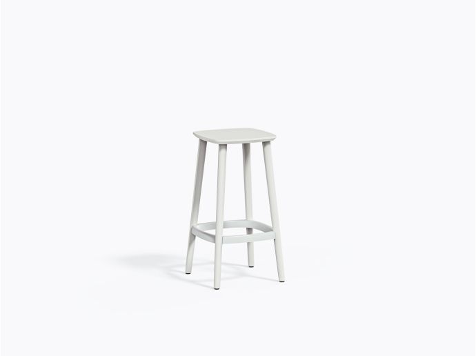 Tabouret comptoir Babila 2702 - Frêne Blanc / Blanc