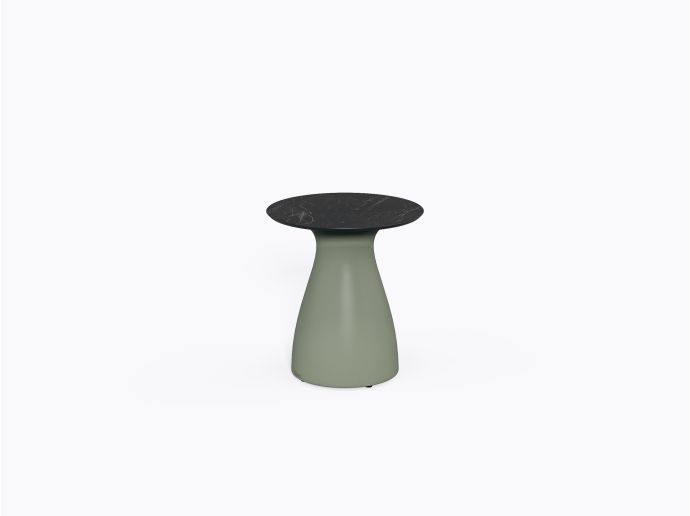 Table lounge Baobab - Vert Gris / Marbre noir