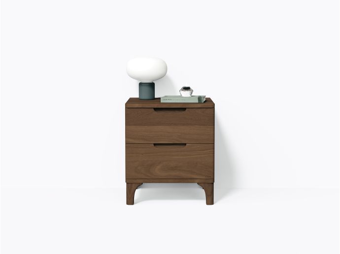 Table de chevet Bastiat 18" 2 tiroirs - Noyer