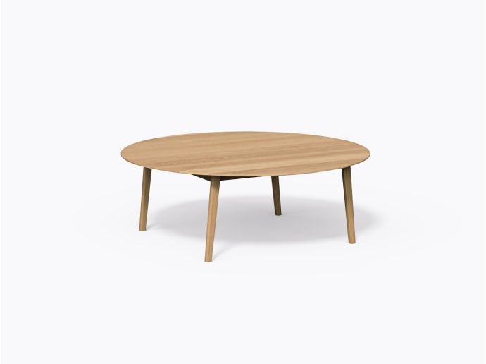 Cournot Dining Table 84"D in White Oak