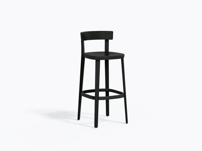 Folk 2937 Bar Stool in Black / Black