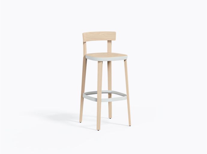Folk 2937 Bar Stool in Ash / White Bi100