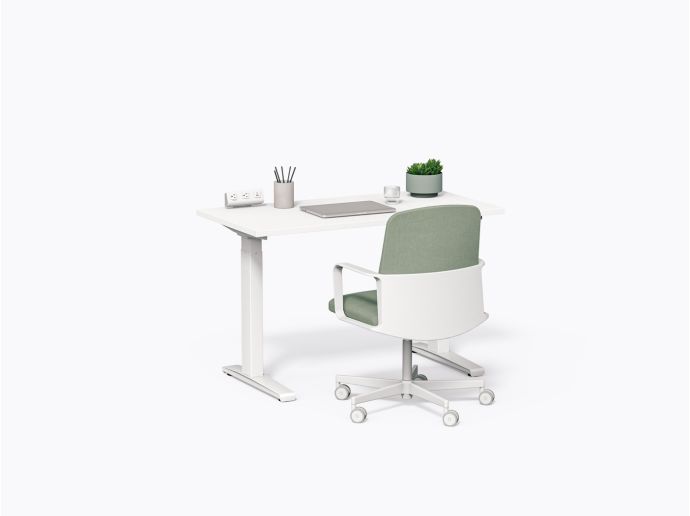 Bureau assis-debout Gale - 24" X 48" - Stratifié blanc